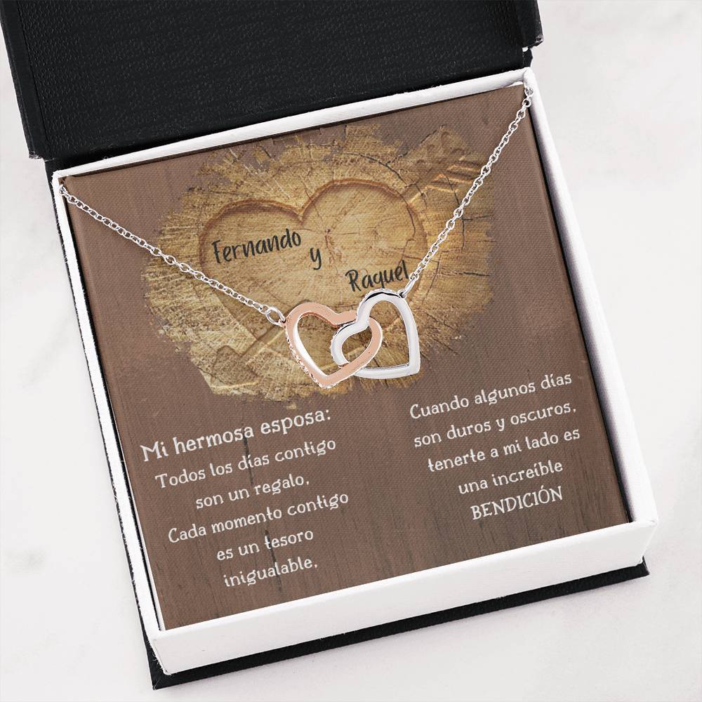 Para mi hermosa esposa- Collar 2 corazones. Personaliza la tarjeta y escoge la caja para el collar. Jewelry 