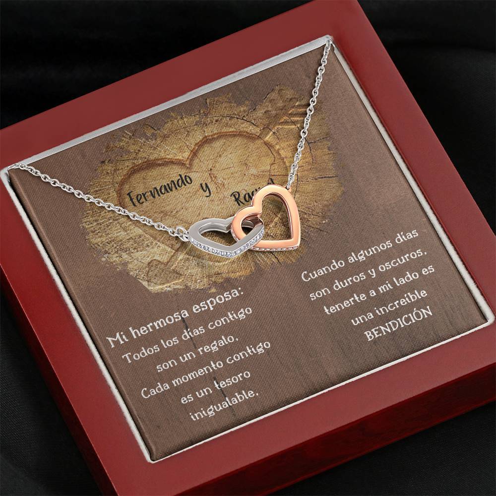 Para mi hermosa esposa- Collar 2 corazones. Personaliza la tarjeta y escoge la caja para el collar. Jewelry 