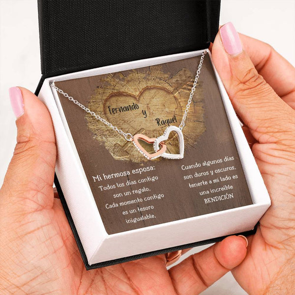 Para mi hermosa esposa- Collar 2 corazones. Personaliza la tarjeta y escoge la caja para el collar. Jewelry 