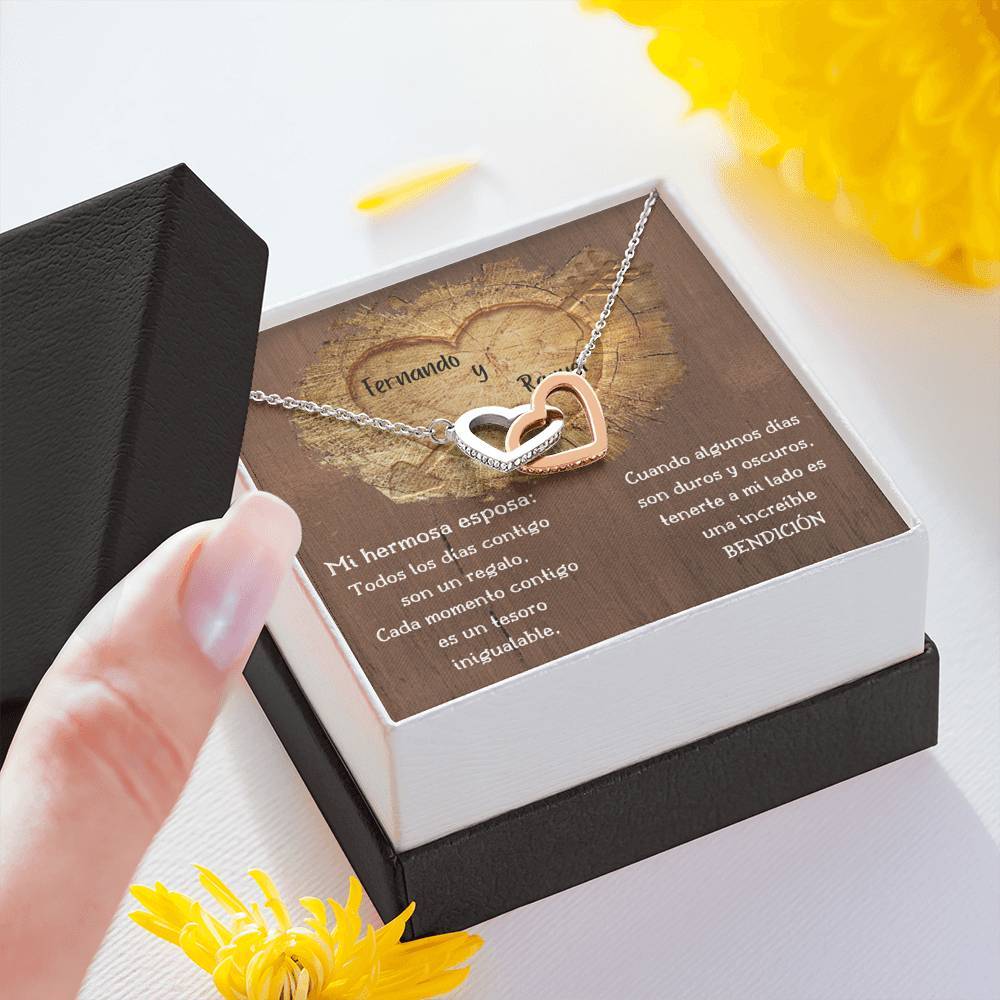 Para mi hermosa esposa- Collar 2 corazones. Personaliza la tarjeta y escoge la caja para el collar. Jewelry 