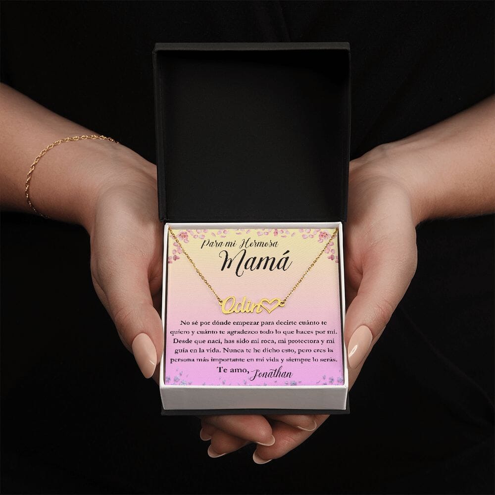 Para mi hermosa Mamá: No sé por dónde empezar para - Collar Personalizado Con Nombre Corazón - Mamá Jewelry/NameNecklace 