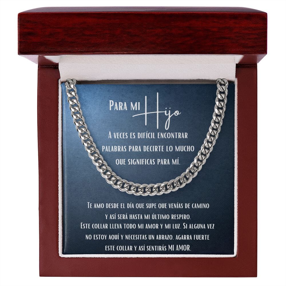Para mi Hijo - Cadena Cubana Jewelry/CubanLink ShineOn Fulfillment Stainless Steel Cuban Link Chain Luxury Box 