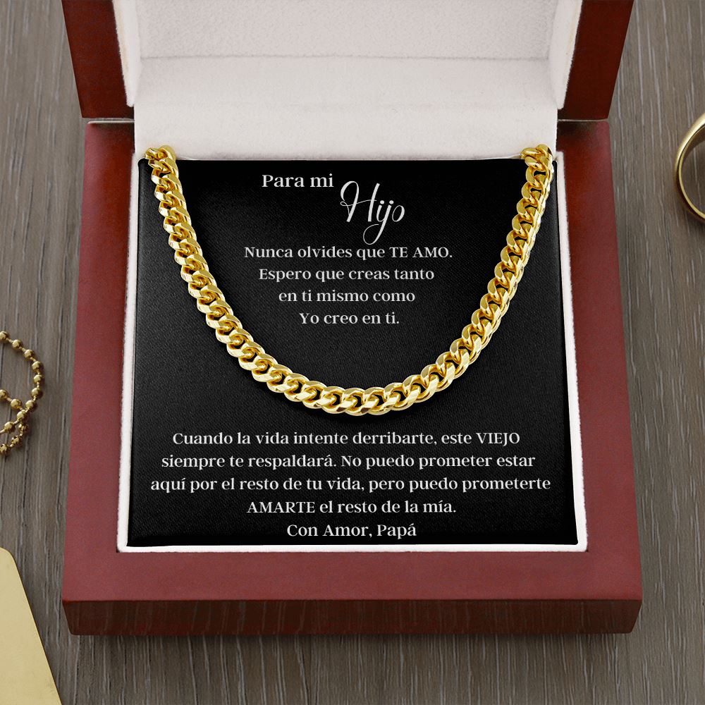 Para Mi Hijo - Cadena Estilo Cubana Jewelry ShineOn Fulfillment Cuban Link Chain (14K Gold Over Stainless Steel) 