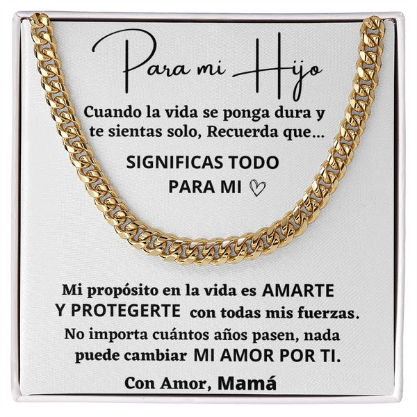 Para mi Hijo, Con amor Mamá - Cadena Cubana Jewelry/CubanLink 