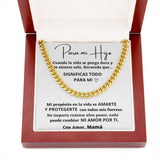 Para mi Hijo, Con amor Mamá - Cadena Cubana Jewelry/CubanLink ShineOn Fulfillment 14K Gold Over Stainless Steel Cuban Link Chain Luxury Box 