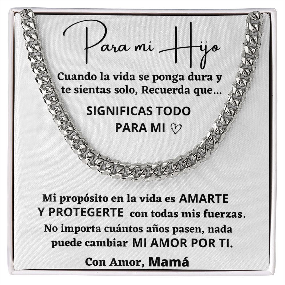 Para mi Hijo, Con amor Mamá - Cadena Cubana Jewelry/CubanLink 