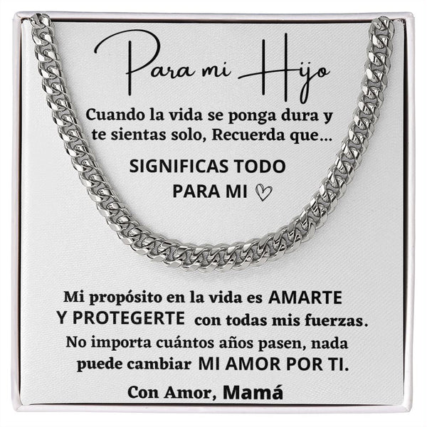 Para mi Hijo, Con amor Mamá - Cadena Cubana Jewelry/CubanLink 