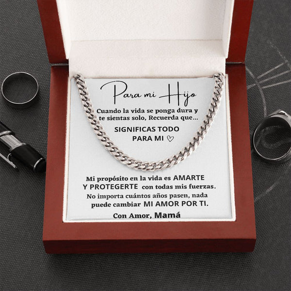 Para mi Hijo, Con amor Mamá - Cadena Cubana Jewelry/CubanLink 