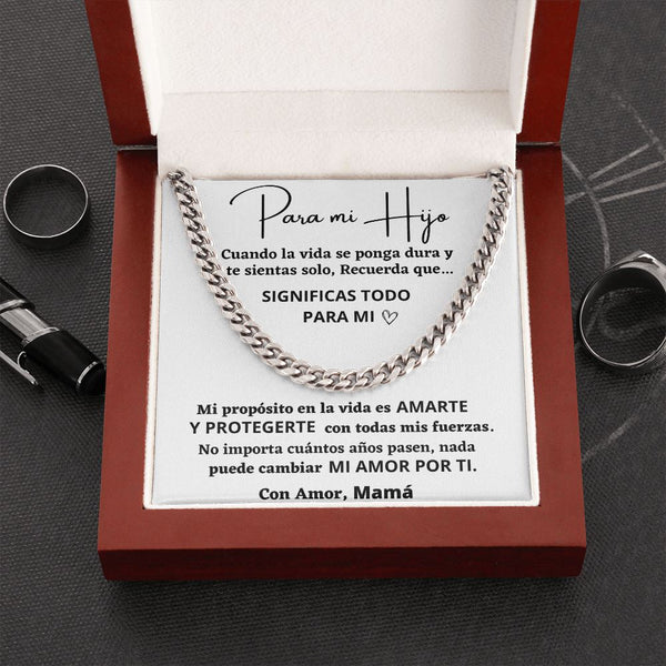 Para mi Hijo, Con amor Mamá - Cadena Cubana Jewelry/CubanLink 