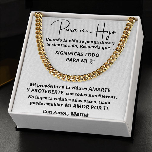Para mi Hijo, Con amor Mamá - Cadena Cubana Jewelry/CubanLink 