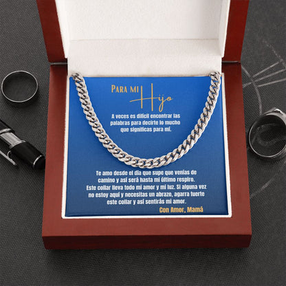 Para mi Hijo, con Amor Mamá - Cadena Estilo Cubana Jewelry/CubanLink Cuban Link Chain (Stainless Steel) 