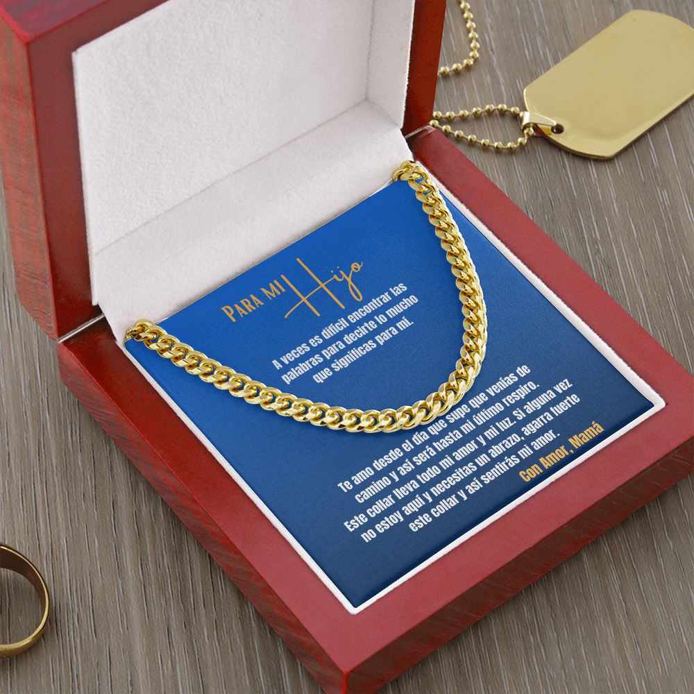 Para mi Hijo, con Amor Mamá - Cadena Estilo Cubana Jewelry/CubanLink 