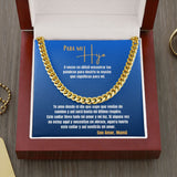 Para mi Hijo, con Amor Mamá - Cadena Estilo Cubana Jewelry ShineOn Fulfillment Cuban Link Chain (14K Gold Over Stainless Steel) 