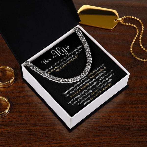 Para mi hijo, eres uno de mis Mejores Capítulos de mi vida - Cadena Cubana Jewelry/CubanLink 