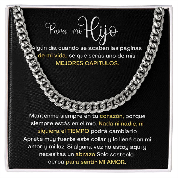 Para mi hijo, eres uno de mis Mejores Capítulos de mi vida - Cadena Cubana Jewelry/CubanLink 