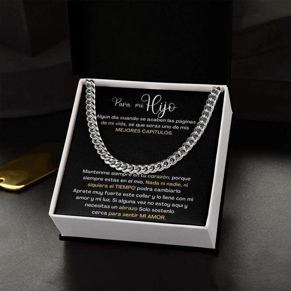 Para mi hijo, eres uno de mis Mejores Capítulos de mi vida - Cadena Cubana Jewelry/CubanLink 