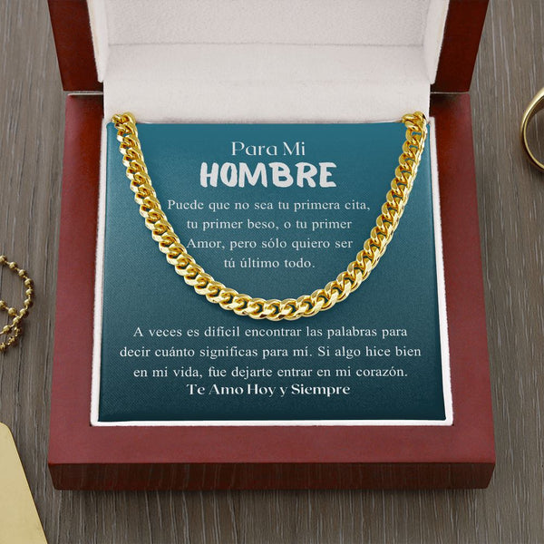 Para mi hombre - Cadena Cubana para el Amor de tu vida Jewelry ShineOn Fulfillment Baño de Oro 14K 