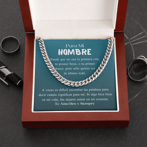 Para mi hombre - Cadena Cubana para el Amor de tu vida Jewelry/CubanLink Acero 