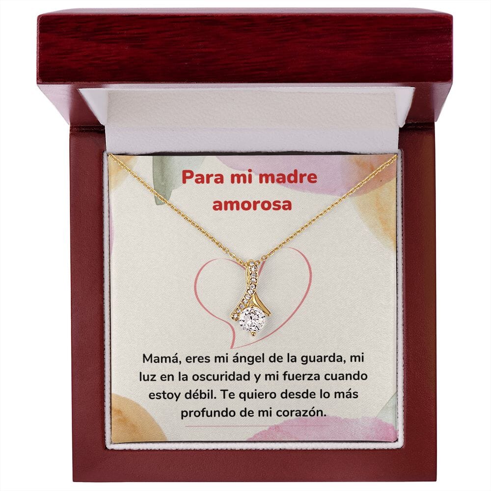 Para mi madre amorosa - Collar Alluring Beauty - Día de las Madres Jewelry/AlluringBeauty Acabado en Oro Amarillo de 18 quilates. Luxury Box 