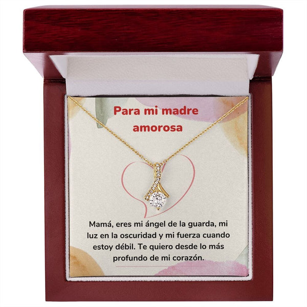 Para mi madre amorosa - Collar Alluring Beauty - Día de las Madres Jewelry/AlluringBeauty Acabado en Oro Amarillo de 18 quilates. Luxury Box 