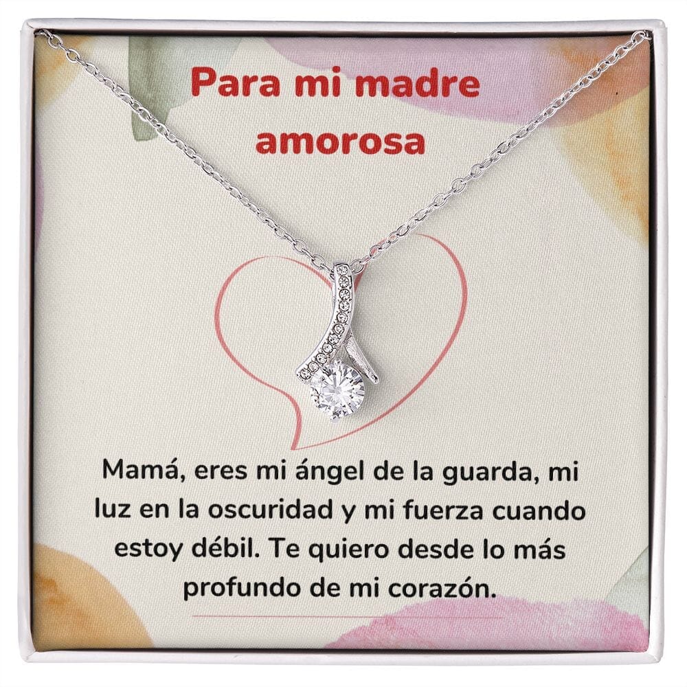 Para mi madre amorosa - Collar Alluring Beauty - Día de las Madres Jewelry/AlluringBeauty Acabado en oro blanco de 14 k Standard Box 
