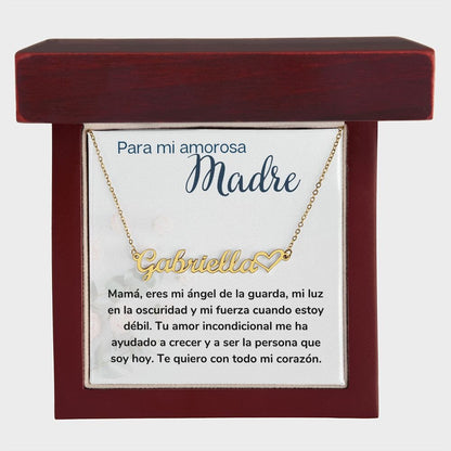 Para mi Madre Amorosa Collar Personalizado Con Nombre Corazón - Mamá Jewelry/NameNecklaceHeart 