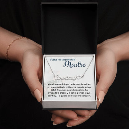 Para mi Madre Amorosa Collar Personalizado Con Nombre Corazón - Mamá Jewelry/NameNecklaceHeart Acero inoxidable pulido Standard Box 