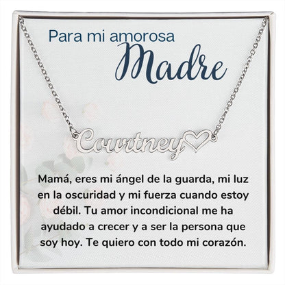 Para mi Madre Amorosa Collar Personalizado Con Nombre Corazón - Mamá Jewelry/NameNecklaceHeart 