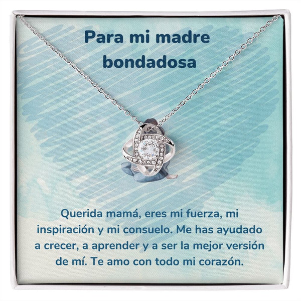 Para mi madre bondadosa - Collar Love Knot - Nudo de amor Jewelry/LoveKnot Acabado en oro blanco de 14 k Standard Box 