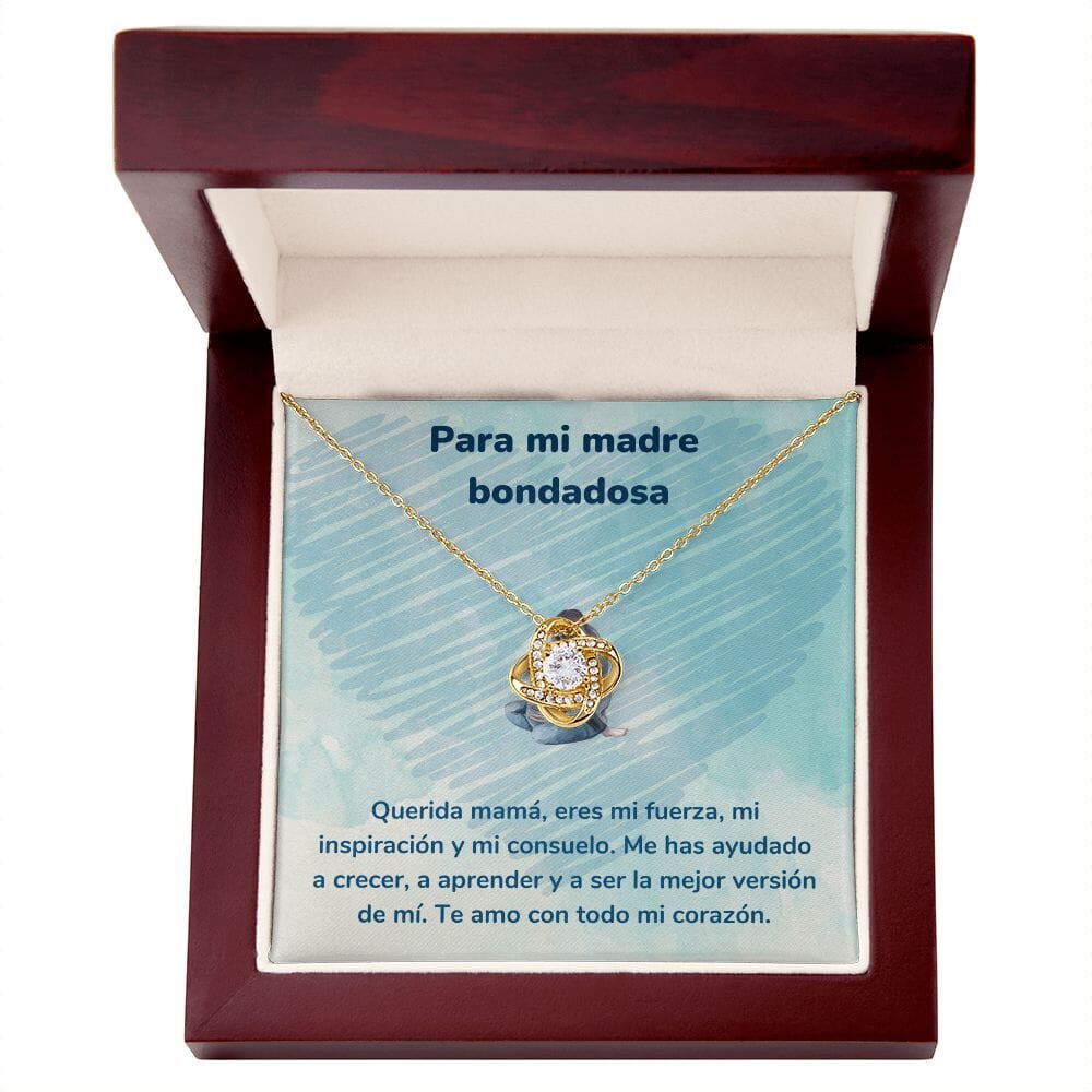Para mi madre bondadosa - Collar Love Knot - Nudo de amor Jewelry/LoveKnot Acabado en Oro Amarillo de 18 quilates. Luxury Box 
