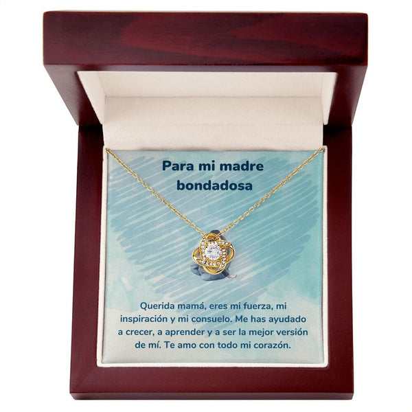 Para mi madre bondadosa - Collar Love Knot - Nudo de amor Jewelry/LoveKnot Acabado en Oro Amarillo de 18 quilates. Luxury Box 