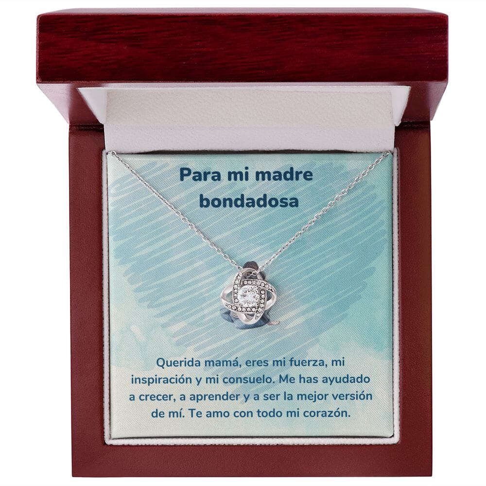 Para mi madre bondadosa - Collar Love Knot - Nudo de amor Jewelry ShineOn Fulfillment Acabado en oro blanco de 14 k Luxury Box 