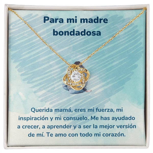 Para mi madre bondadosa - Collar Love Knot - Nudo de amor Jewelry/LoveKnot Acabado en Oro Amarillo de 18 quilates. Standard Box 