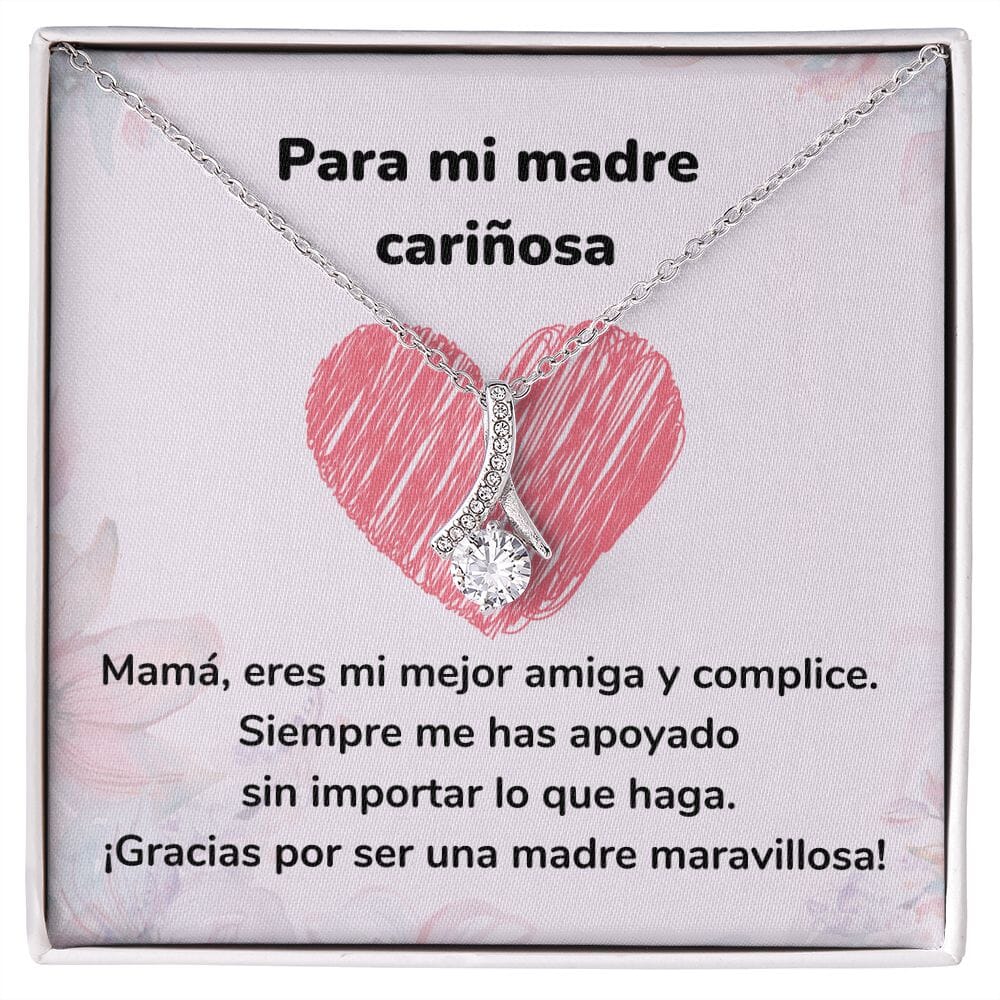 Para mi madre cariñosa - Collar Alluring Beauty - Día de las Madres Jewelry/AlluringBeauty Acabado en oro blanco de 14 k Standard Box 