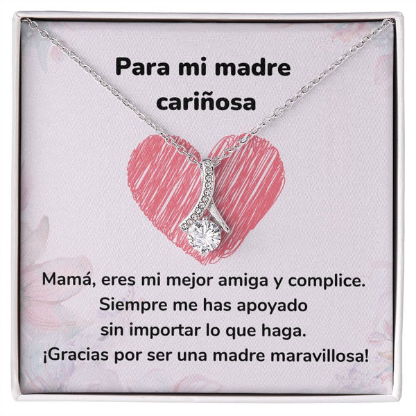 Para mi madre cariñosa - Collar Alluring Beauty - Día de las Madres Jewelry/AlluringBeauty Acabado en oro blanco de 14 k Standard Box 