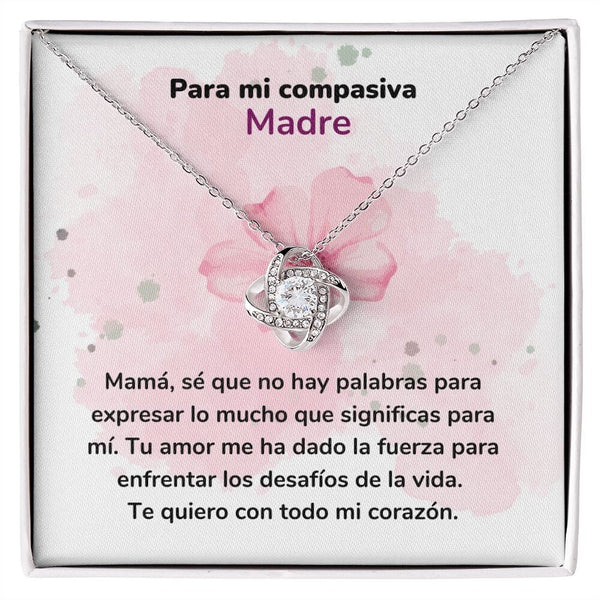 Para mi Madre Compasiva - Collar Nudo de Amor - Regalo Para Mamá - Jewelry ShineOn Fulfillment Acabado en oro blanco de 14 k Standard Box 