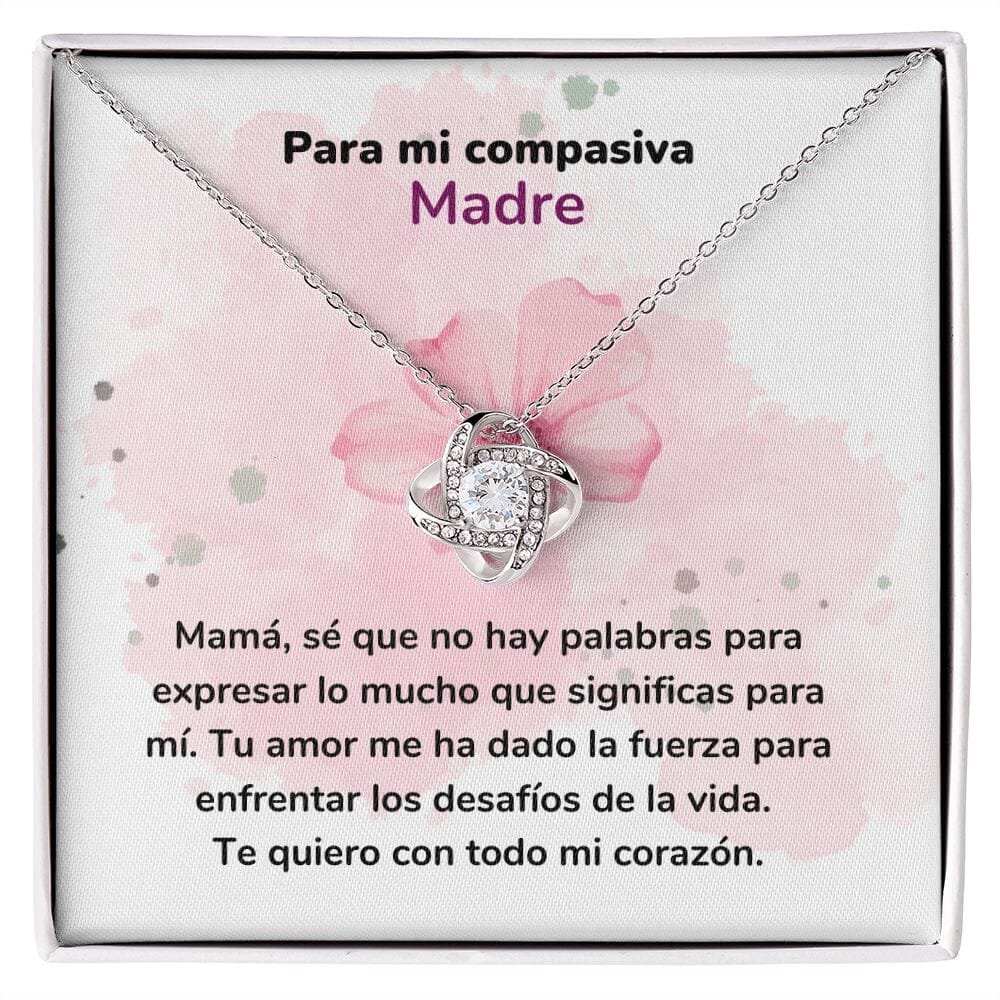 Para mi Madre Compasiva - Collar Nudo de Amor - Regalo Para Mamá - Jewelry/LoveKnot Acabado en oro blanco de 14 k Standard Box 