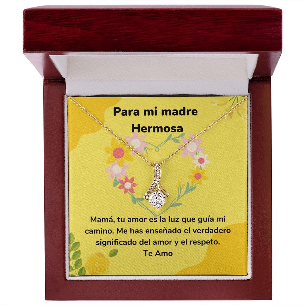 Para mi madre Hermosa - Collar Alluring Beauty - Día de las Madres Jewelry/AlluringBeauty Acabado en Oro Amarillo de 18 quilates. Luxury Box 
