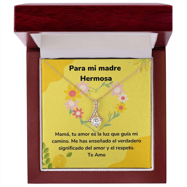 Para mi madre Hermosa - Collar Alluring Beauty - Día de las Madres Jewelry/AlluringBeauty Acabado en Oro Amarillo de 18 quilates. Luxury Box 