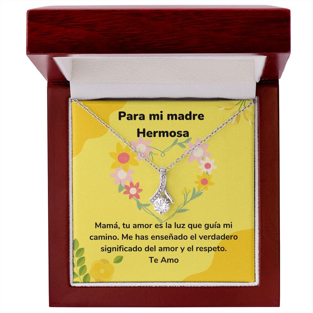 Para mi madre Hermosa - Collar Alluring Beauty - Día de las Madres Jewelry/AlluringBeauty Acabado en oro blanco de 14 k Luxury Box 