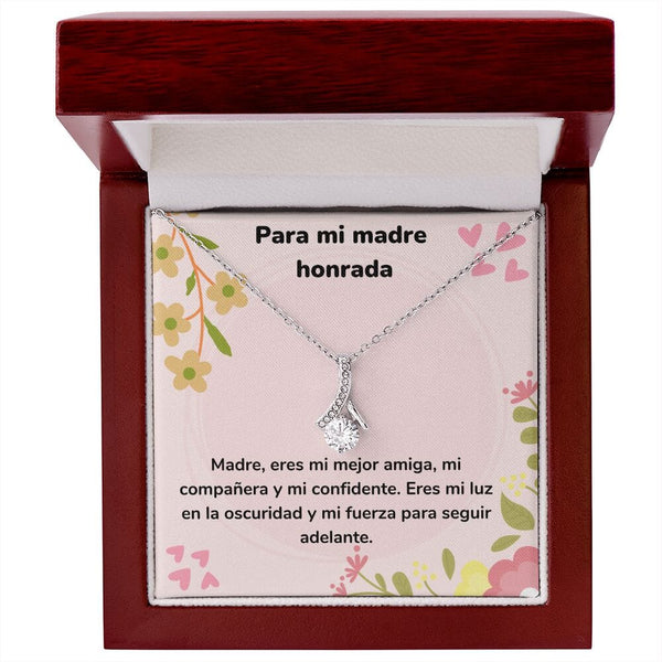 Para mi madre honrada- Collar Alluring Beauty - Día de las Madres Jewelry ShineOn Fulfillment Acabado en oro blanco de 14 k Luxury Box 