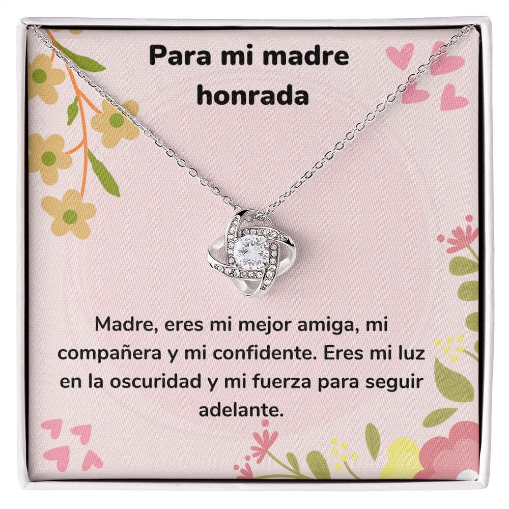 Para mi madre honrada - Collar Love Knot - Nudo de amor Jewelry ShineOn Fulfillment Acabado en oro blanco de 14 k Standard Box 