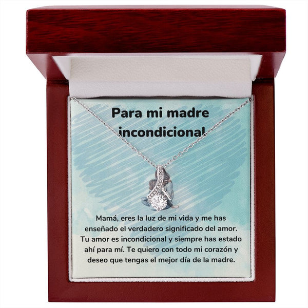 Para mi madre incondicional Collar Belleza Seductora (Alluring Beauty) Para Mamá Jewelry/AlluringBeauty Acabado en oro blanco de 14 k Luxury Box 