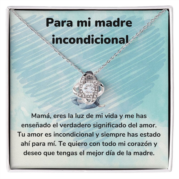 Para mi madre incondicional - Collar para Mamá (Nudo de Amor) Love Knot Jewelry ShineOn Fulfillment Acabado en oro blanco de 14 k Standard Box 