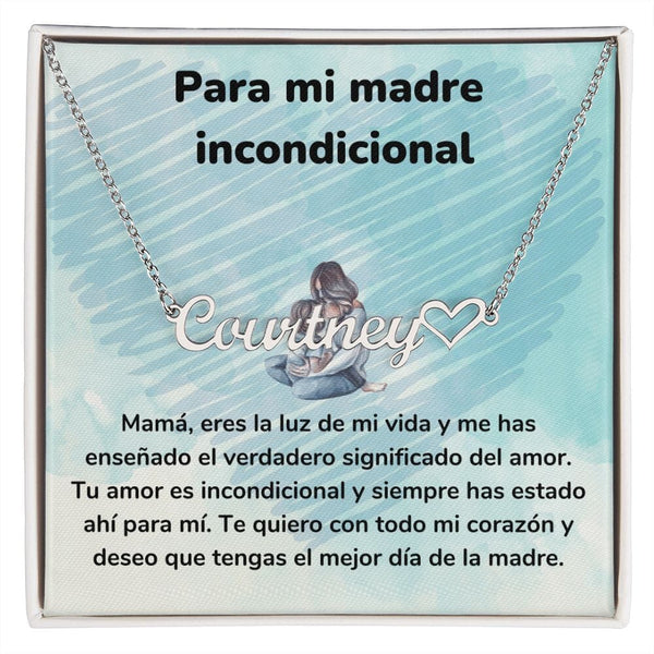 Para mi madre incondicional - Collar Personalizado Con Nombre Corazón - Mamá Jewelry/NameNecklaceHeart ShineOn Fulfillment 