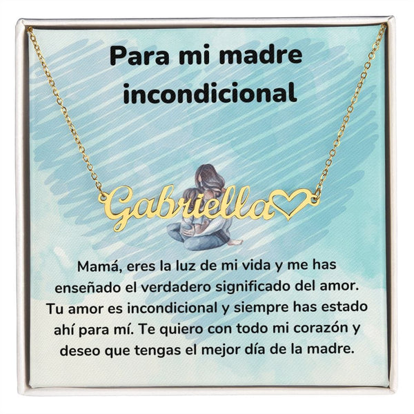 Para mi madre incondicional - Collar Personalizado Con Nombre Corazón - Mamá Jewelry/NameNecklaceHeart ShineOn Fulfillment 