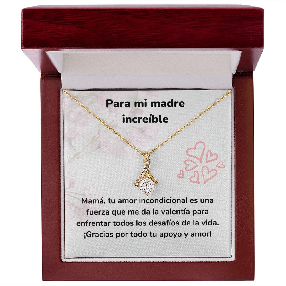 Para mi madre increíble - Collar Alluring Beauty - Día de las Madres Jewelry/AlluringBeauty Acabado en Oro Amarillo de 18 quilates. Luxury Box 
