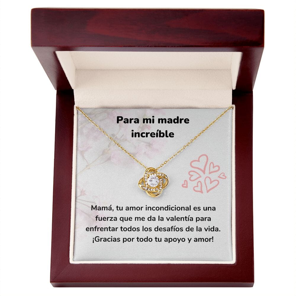 Para mi madre increíble - Collar Love Knot - Nudo de amor Jewelry ShineOn Fulfillment <p>Acabado en Oro Amarillo de 18 quilates.</p> Luxury Box 