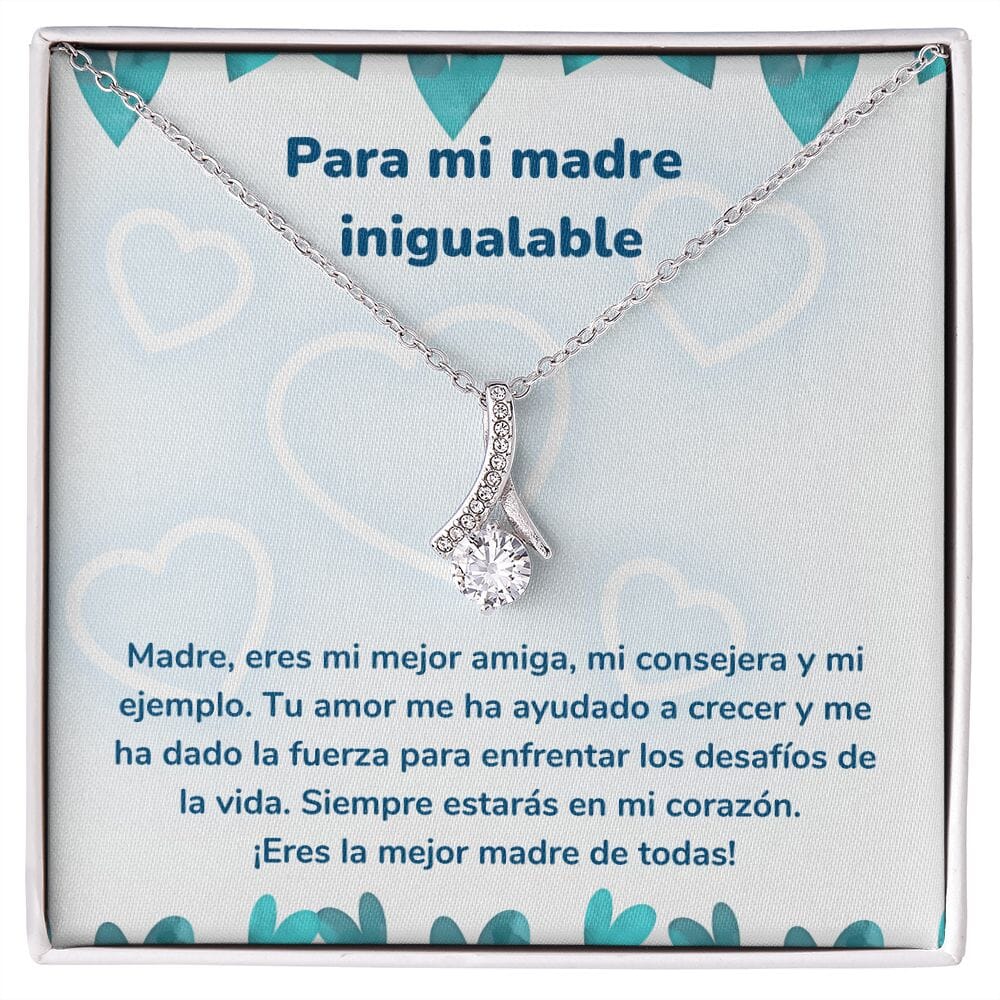 Para mi madre inigualable - Collar Alluring Beauty - Día de las Madres Jewelry/AlluringBeauty Acabado en oro blanco de 14 k Standard Box 