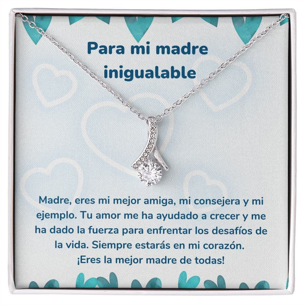 Para mi madre inigualable - Collar Alluring Beauty - Día de las Madres Jewelry/AlluringBeauty Acabado en oro blanco de 14 k Standard Box 